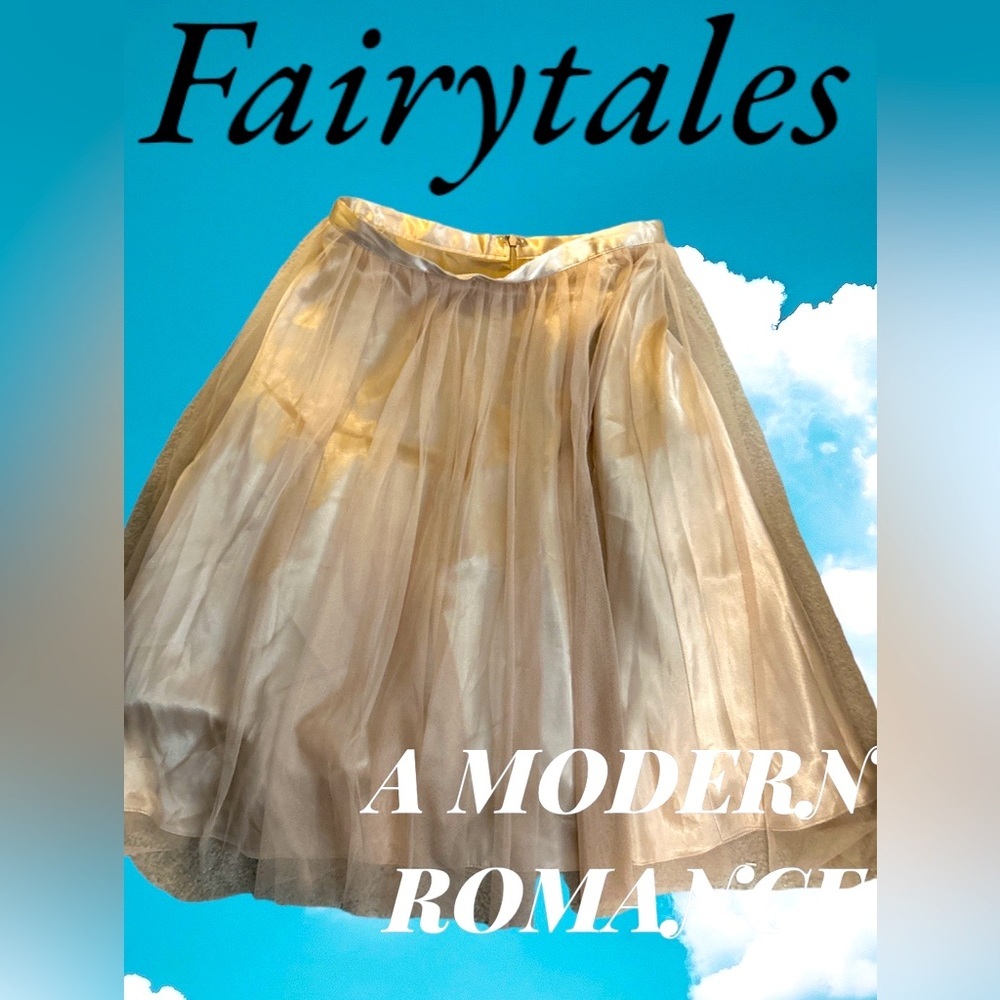 🧚⭐️🧚‍♀️ MARINA Champagne fairy ballet 🩰 Tulle MIDI Skirt Sz Medium 🪄